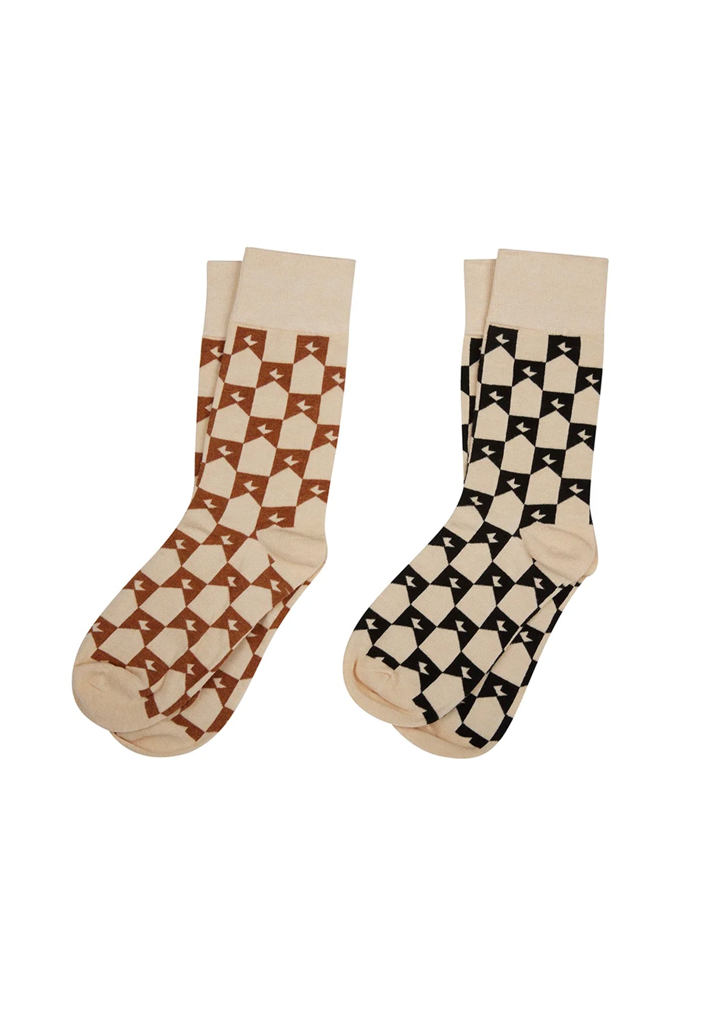 Monogram Socks 2 Pack - Sand Black/Sand Brown sold by Angel Divine