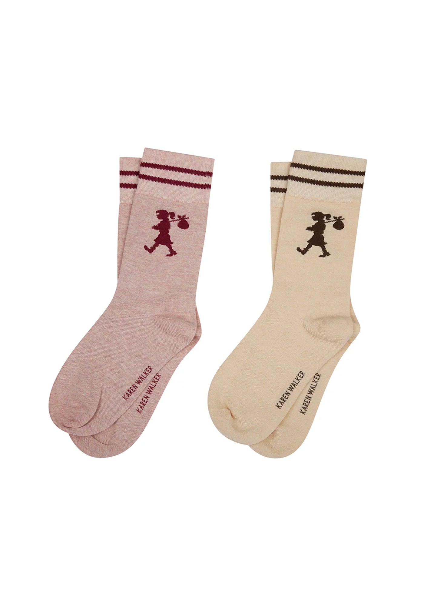 Runaway Girl Socks 2 Pack - Pink/Sand sold by Angel Divine