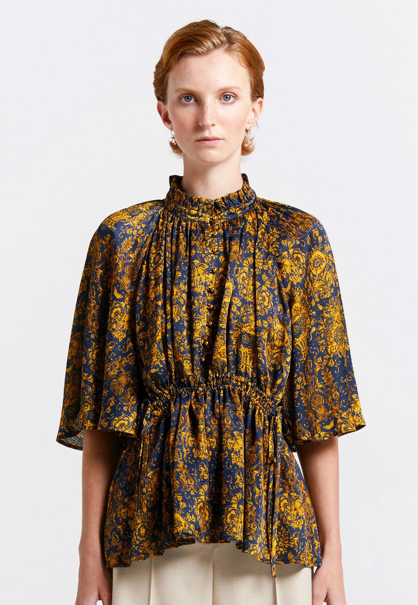 Trinket Top - Navy/Antique Gold