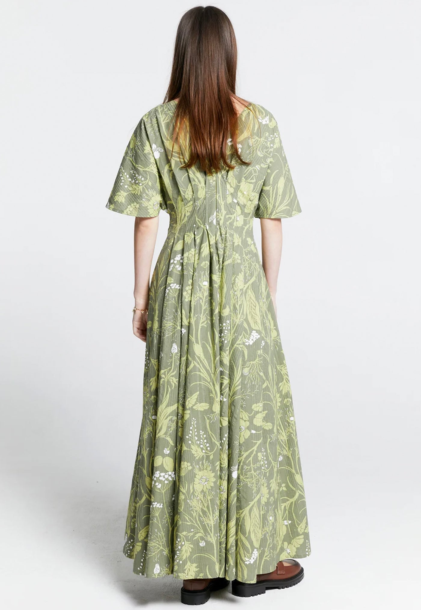 Florence Dress - Seersucker Green