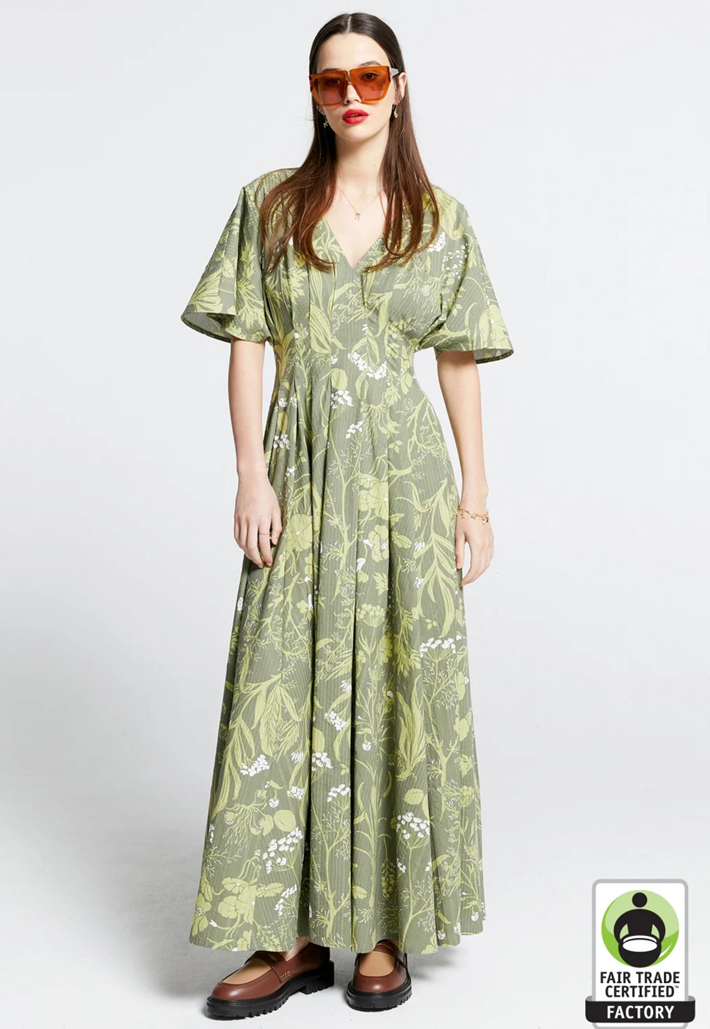 Florence Dress - Seersucker Green