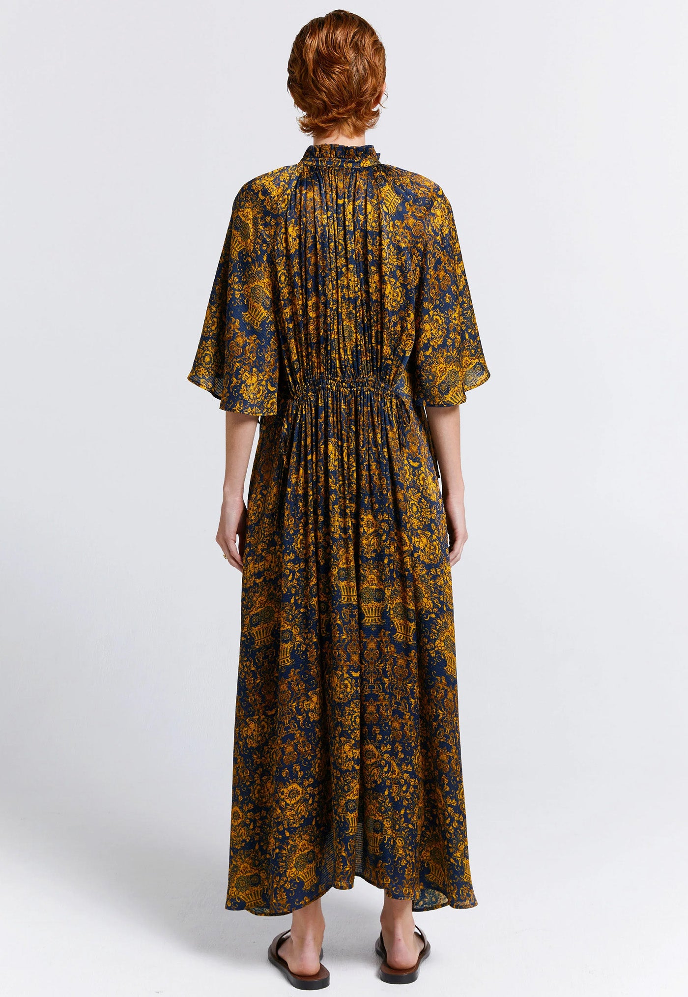 Trinket Dress -Navy/Antique Gold