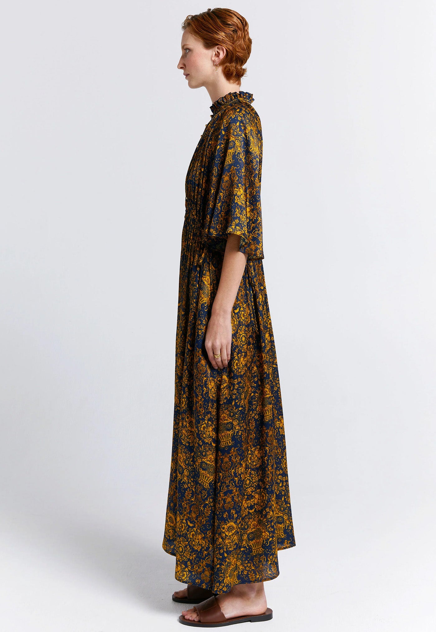 Trinket Dress -Navy/Antique Gold