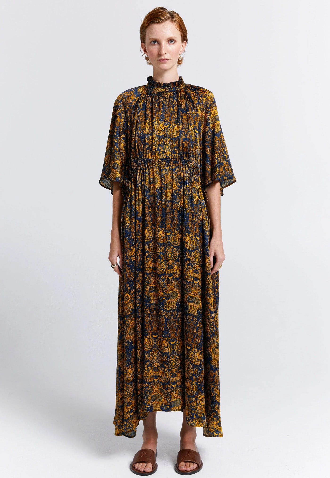 Trinket Dress -Navy/Antique Gold