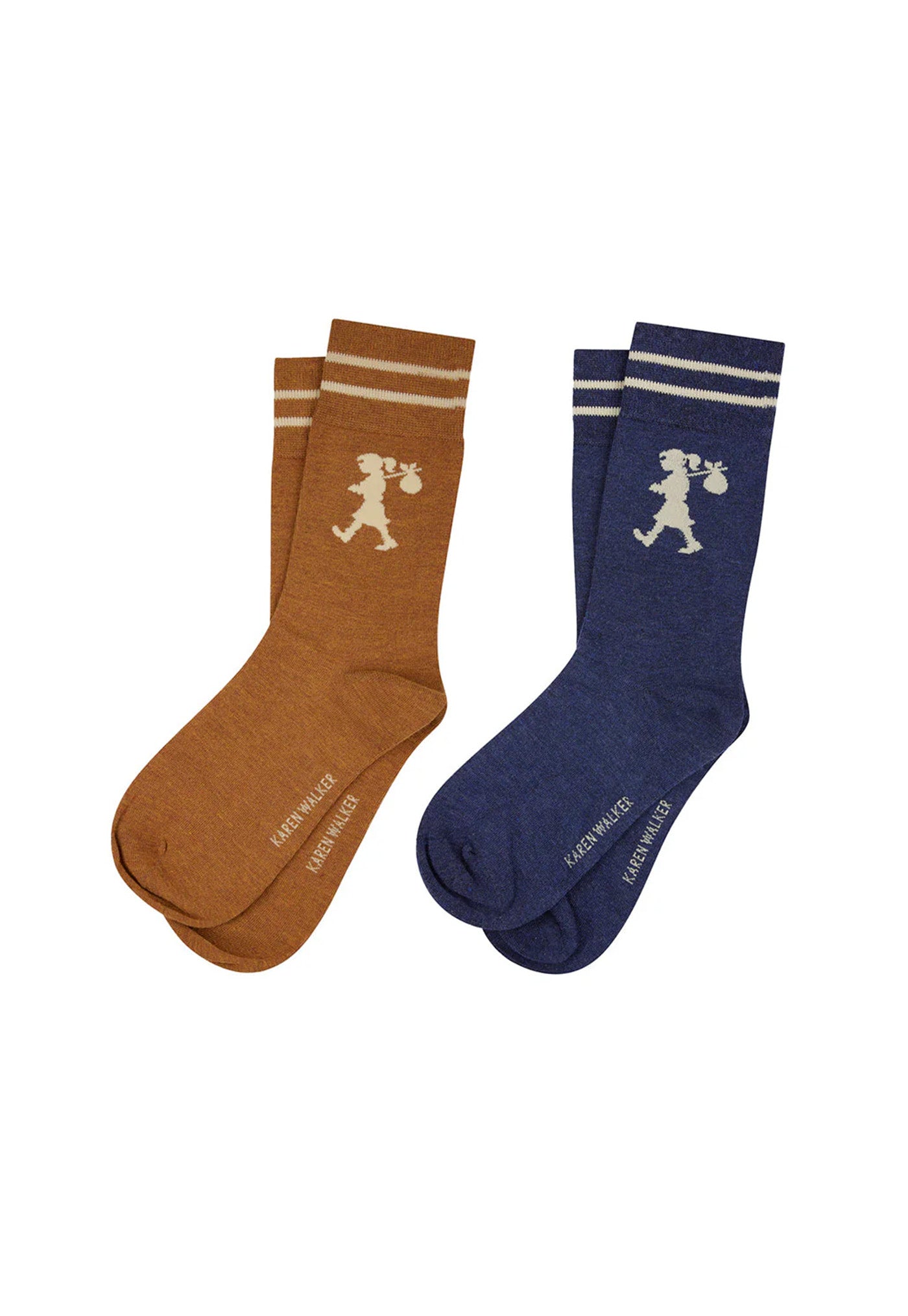 Runaway Girl Socks 2 Pack - Chestnut/Navy