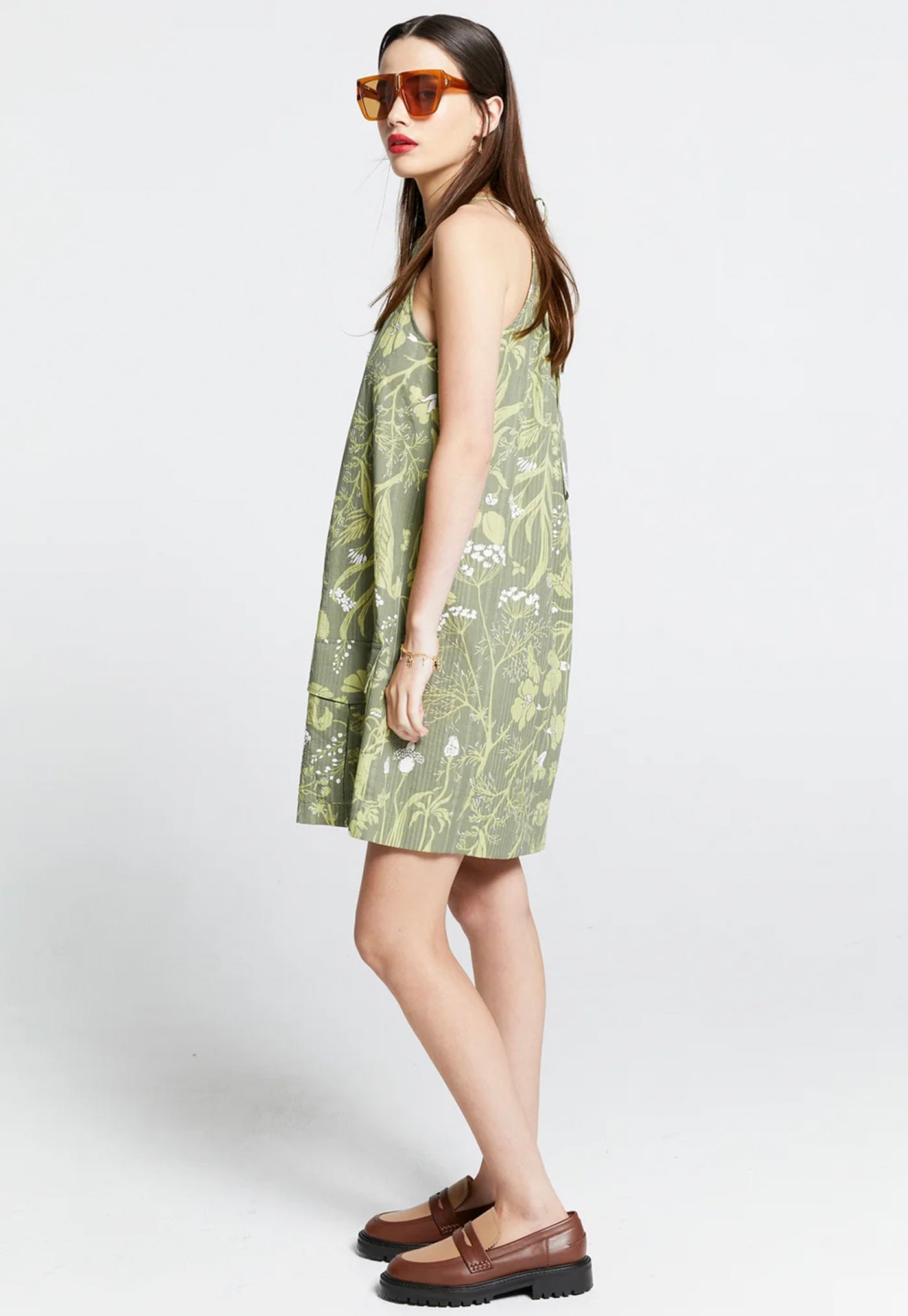 Wardian Bow Back Dress - Seersucker Green