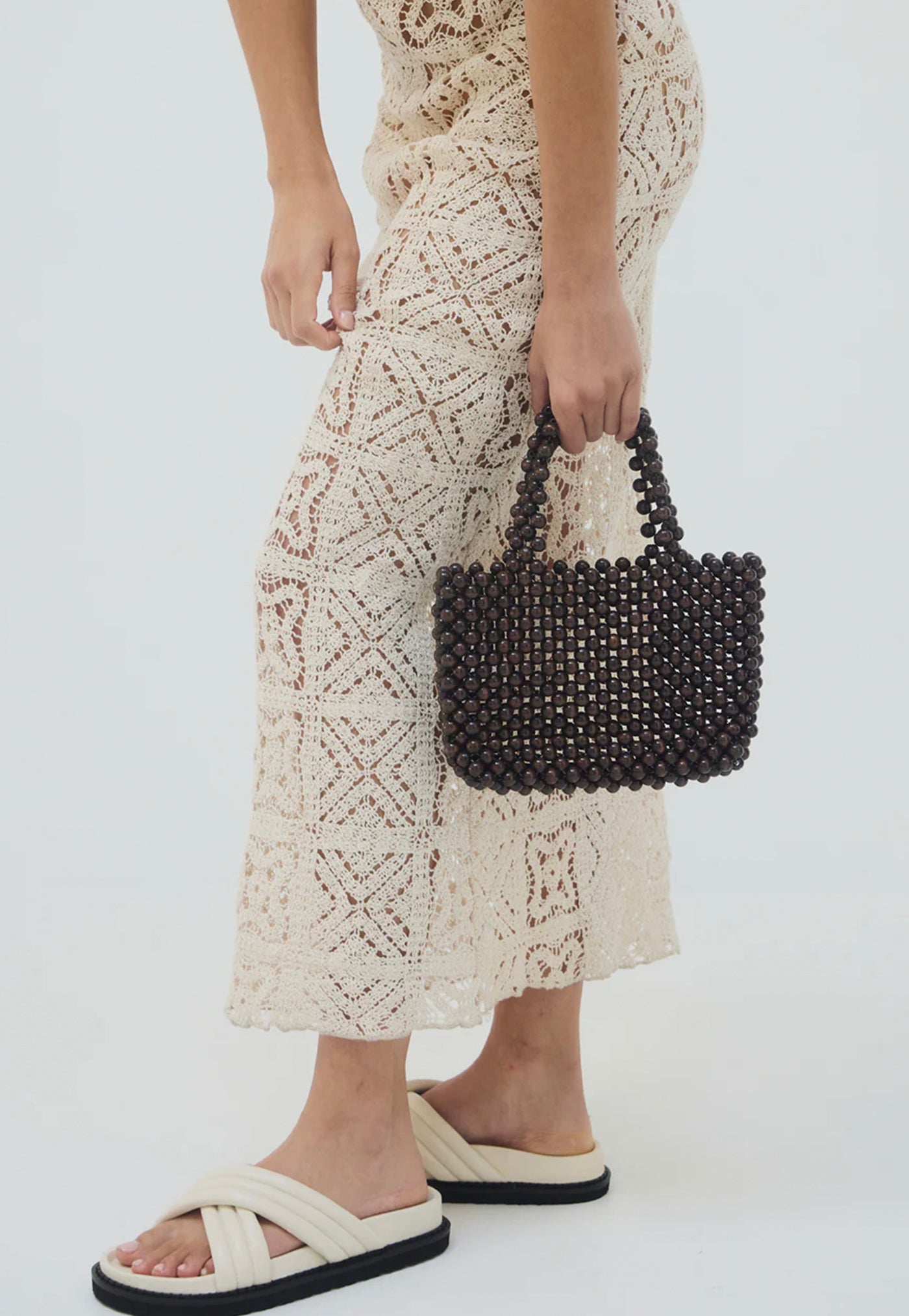 Bon Bon Beaded Bag - Brown