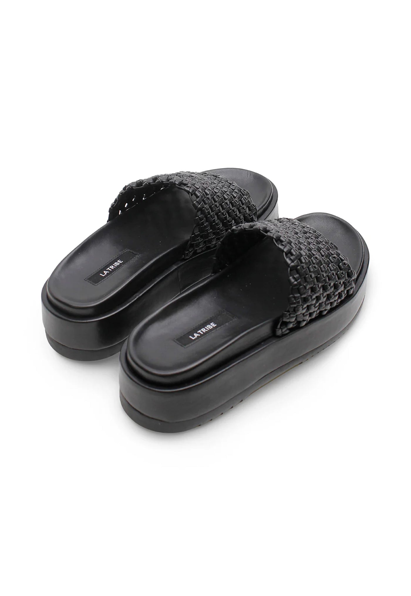 Knotted Platform Slide - Black sold by Angel Divine