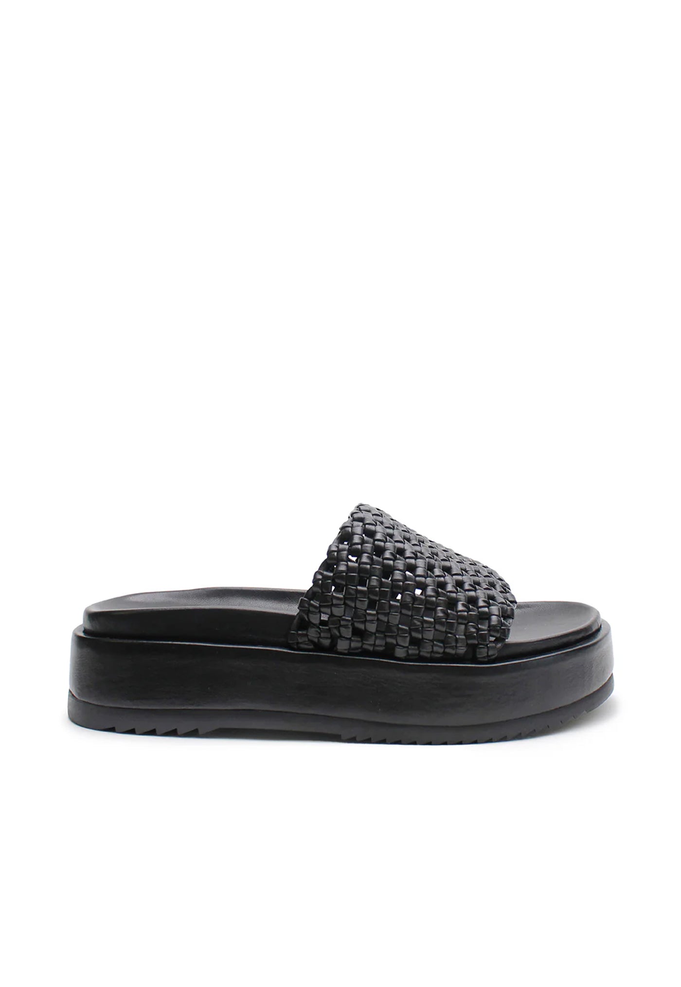 Knotted Platform Slide - Black sold by Angel Divine