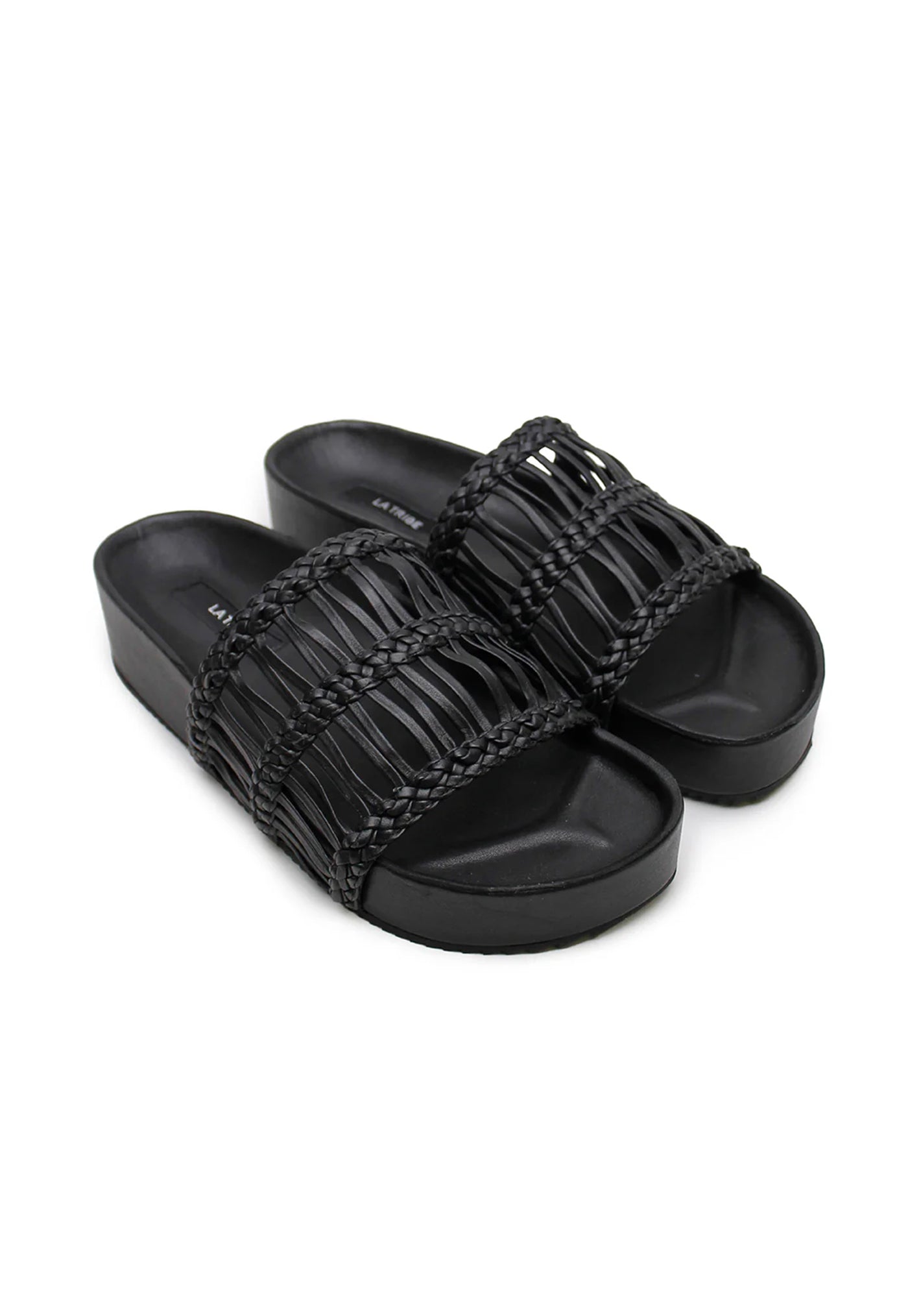 Lou Platform Slide - Black sold by Angel Divine