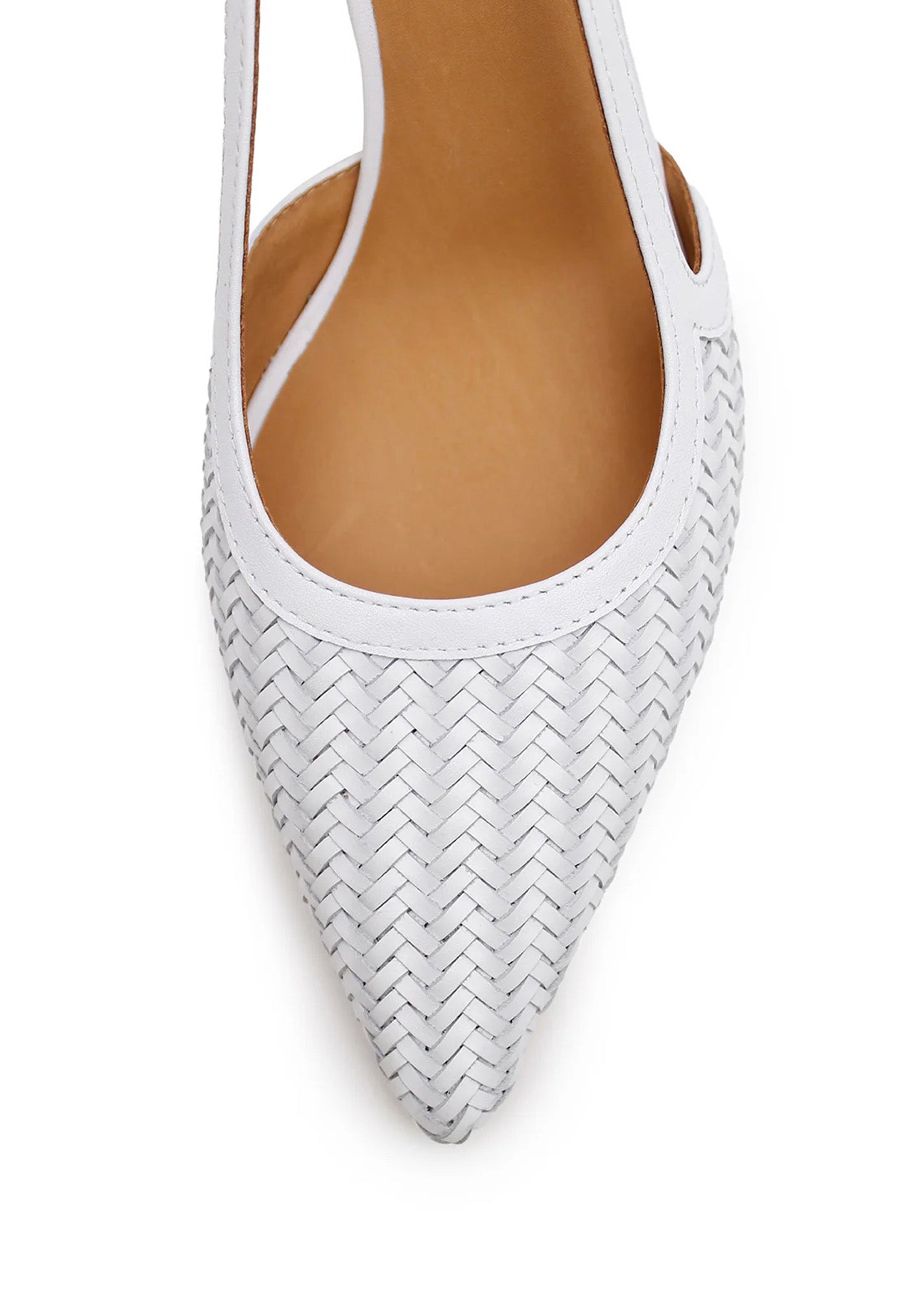 Woven Sling Back Heel - Snow sold by Angel Divine