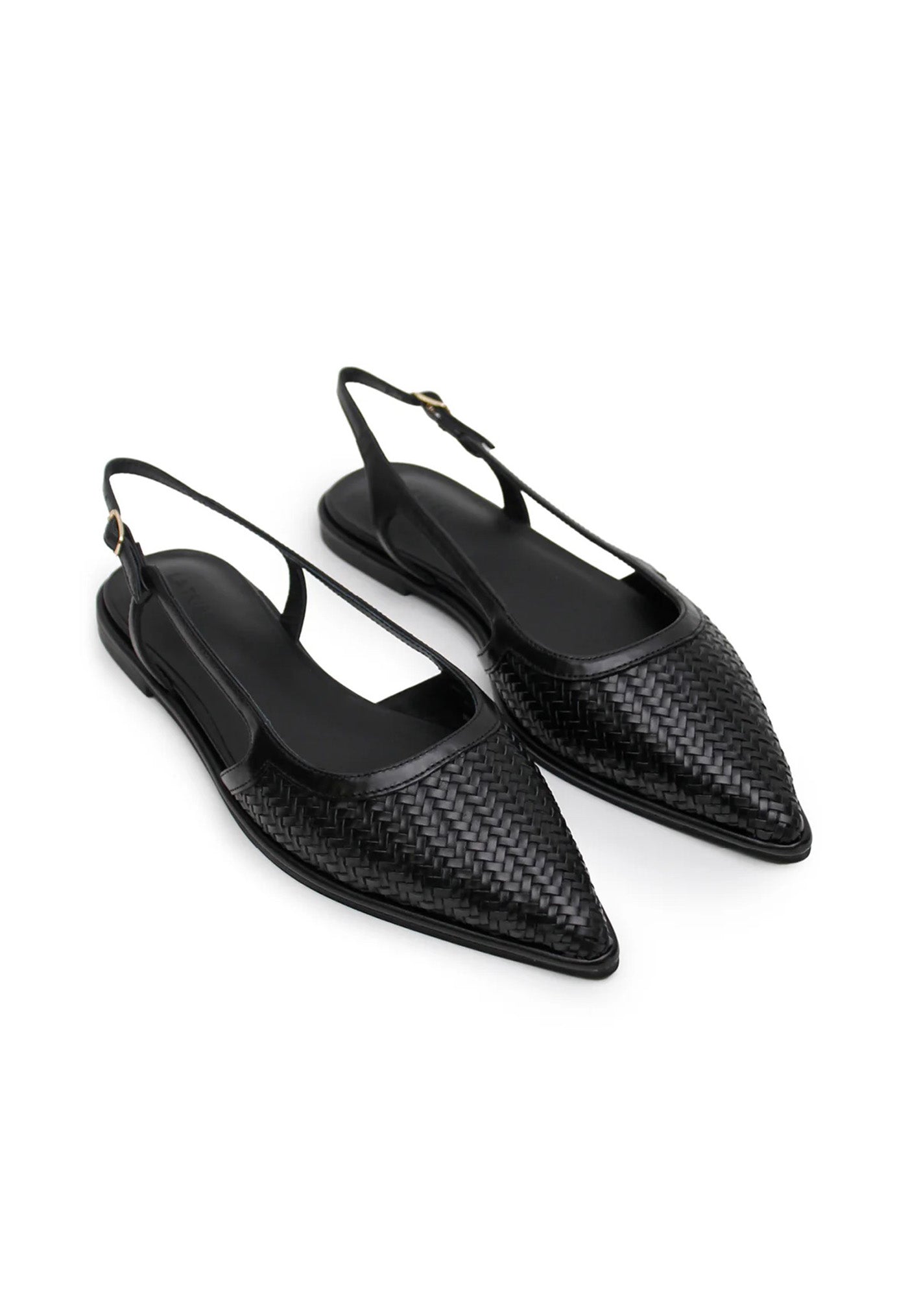 Woven Sling Back Flat - Black sold by Angel Divine