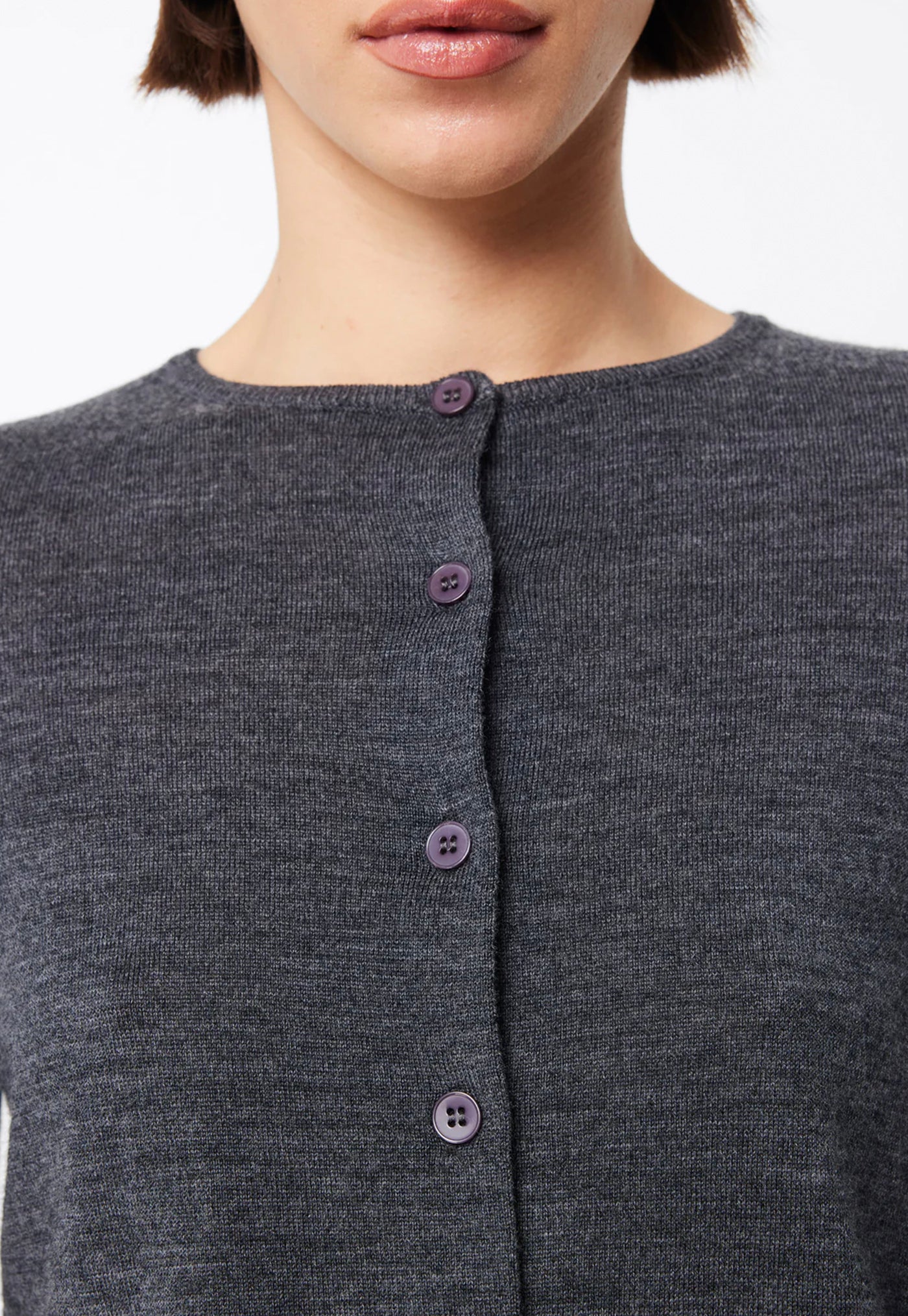 Maine Merino Cardigan - Charcoal