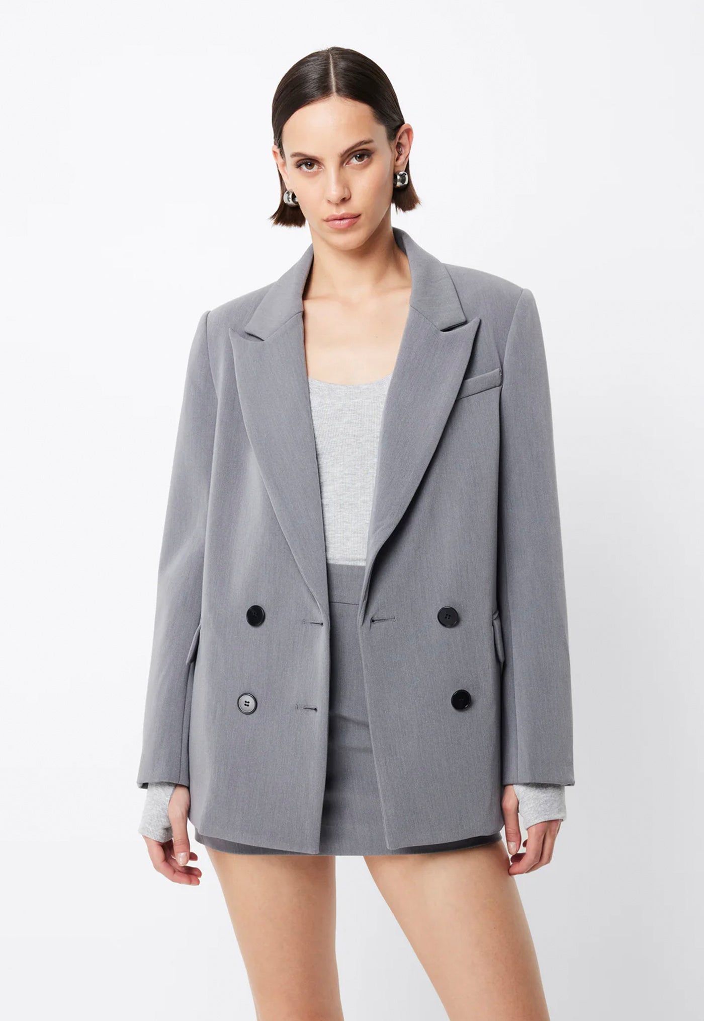 Boston Double Breasted Blazer - Grey