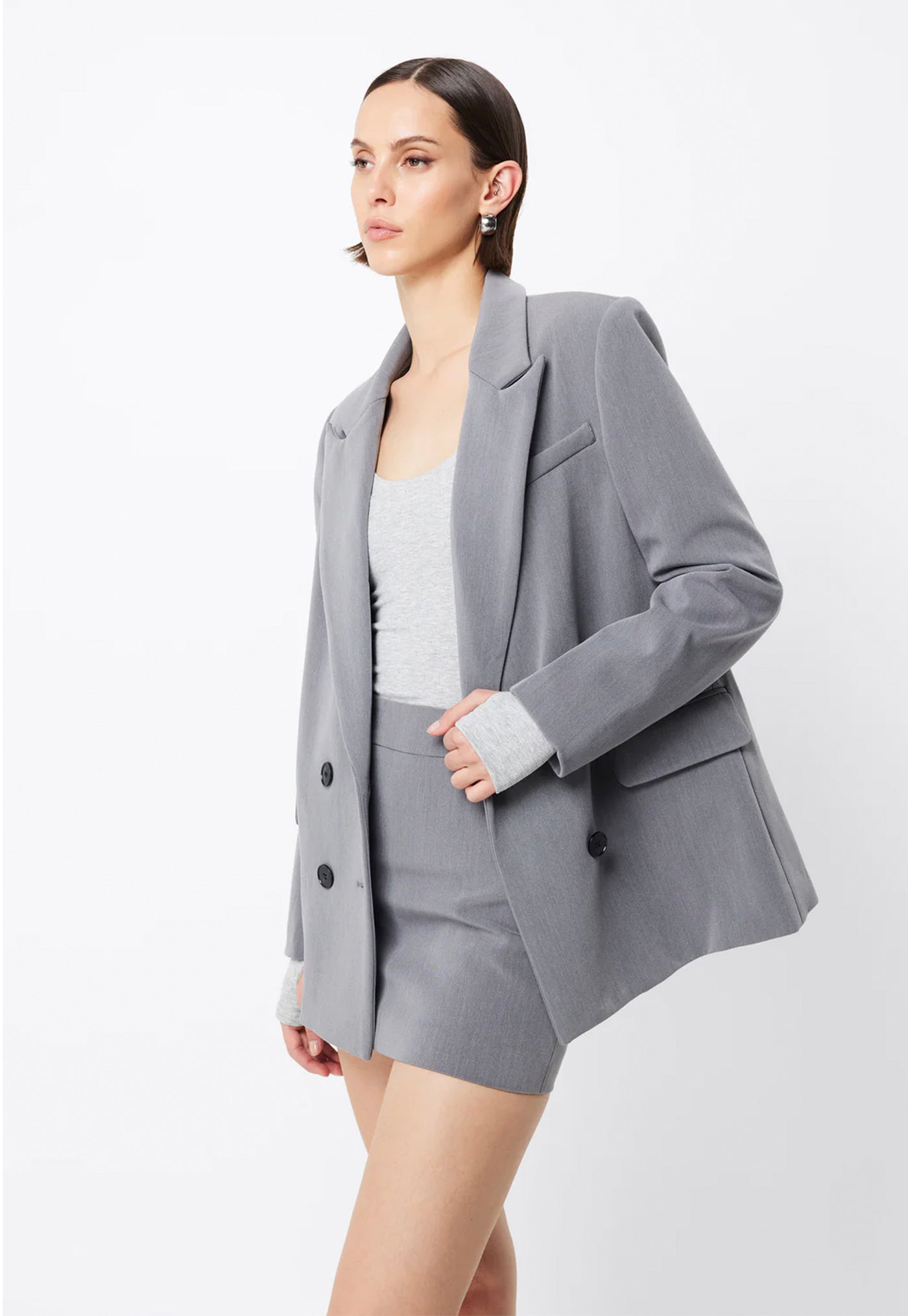 Boston Double Breasted Blazer - Grey