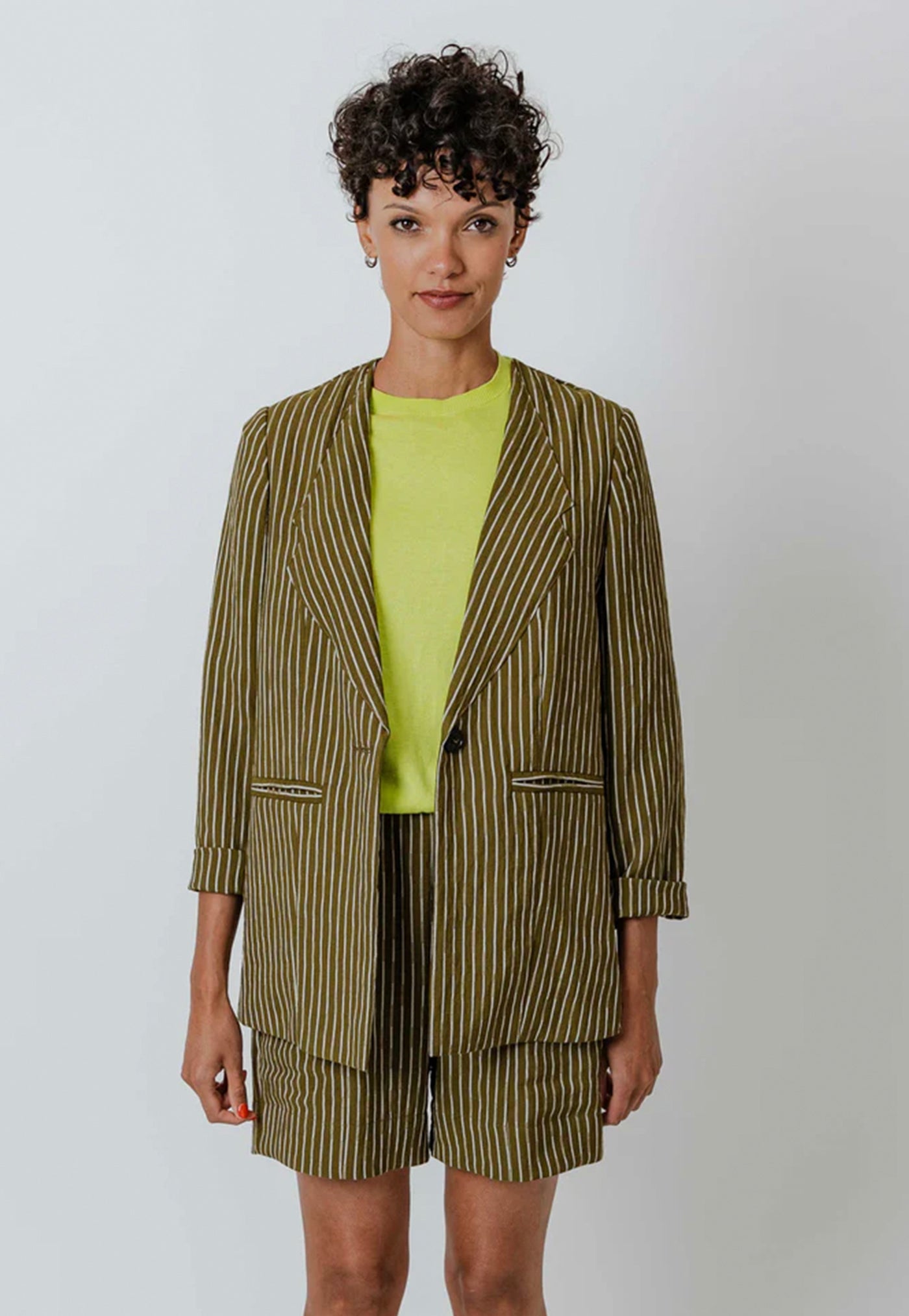 Dean Blazer - Moss Stripe