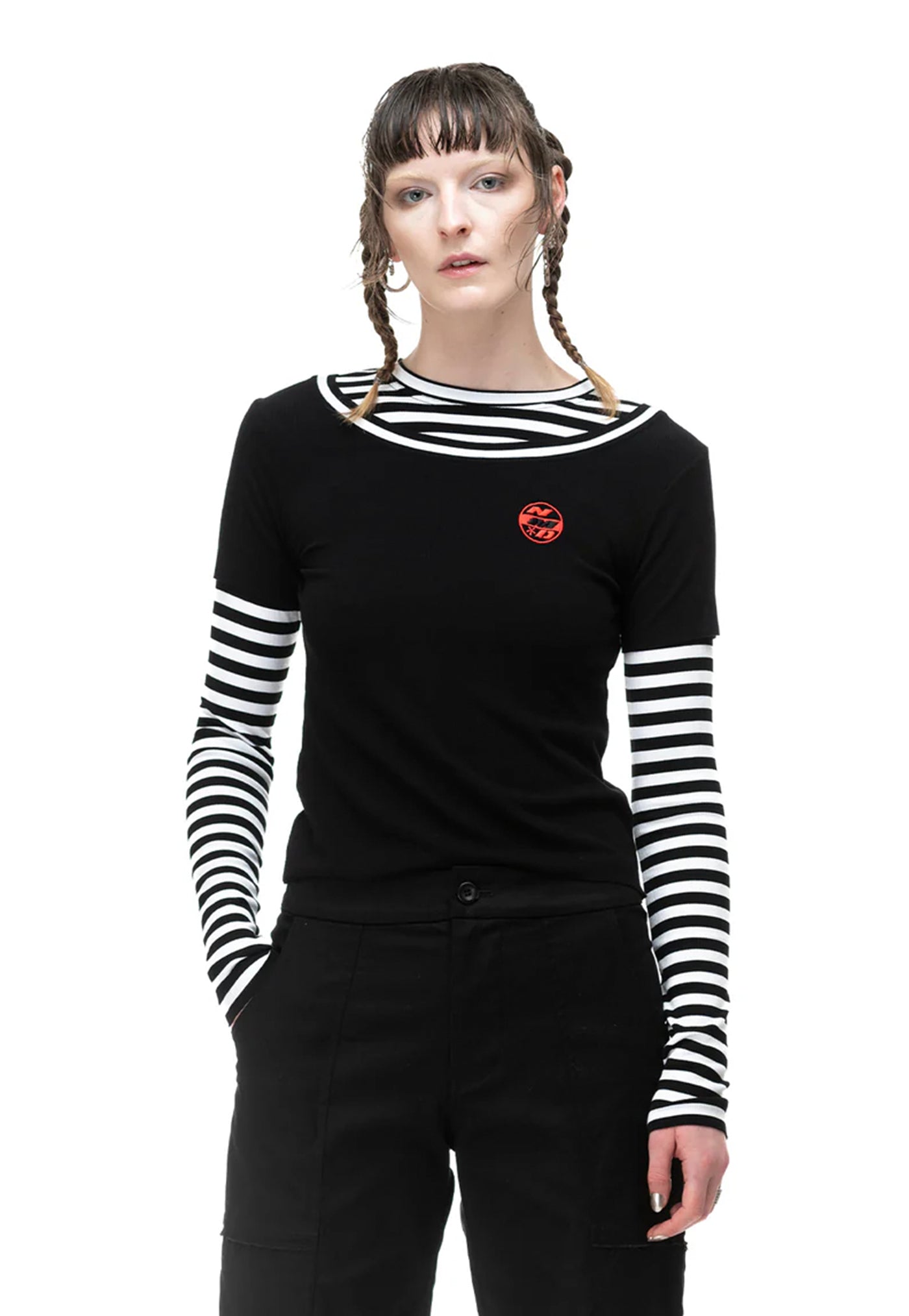 Layered Rib Tee - Black sold by Angel Divine