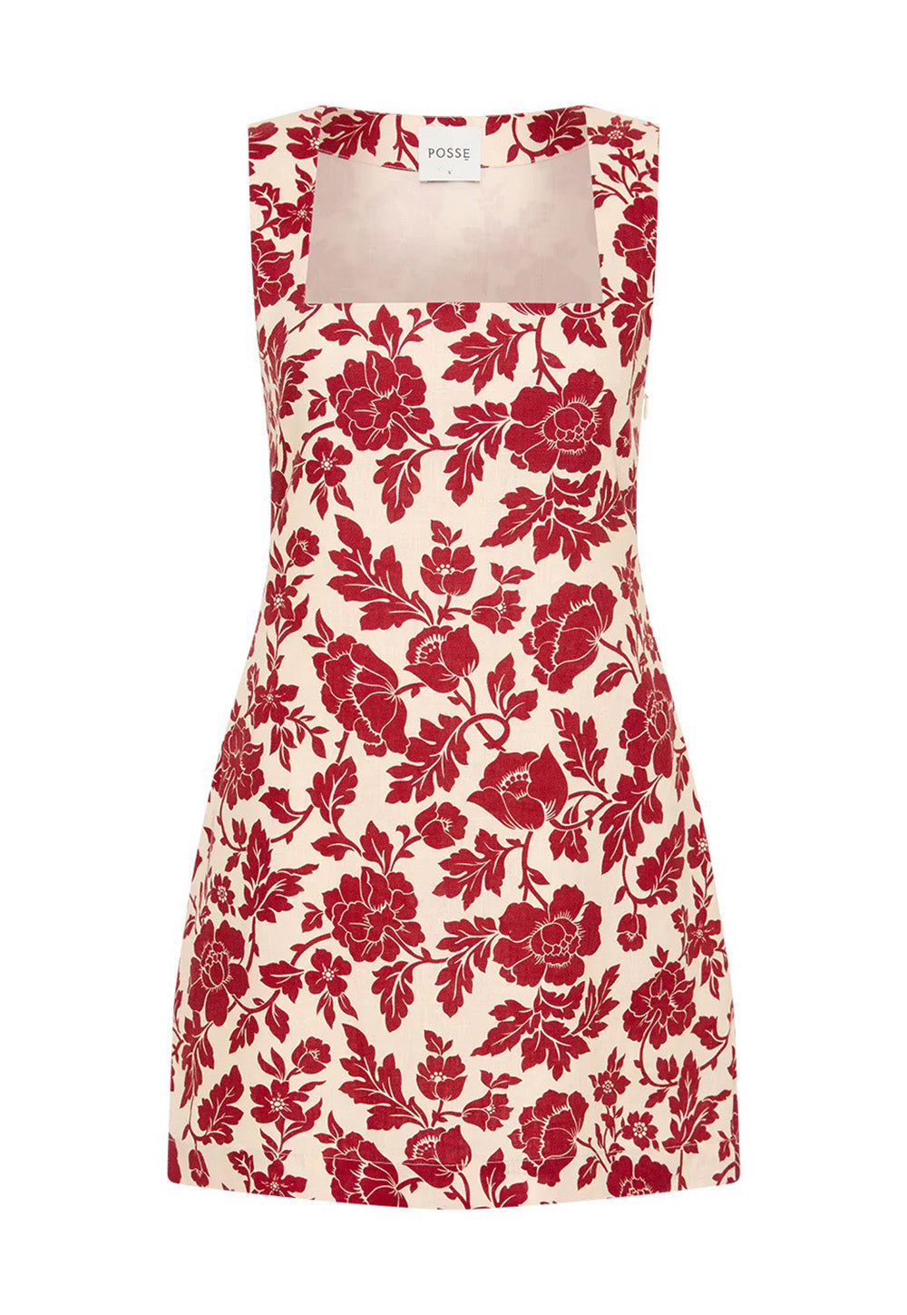 Alice Mini Dress - Deep Red/Oat