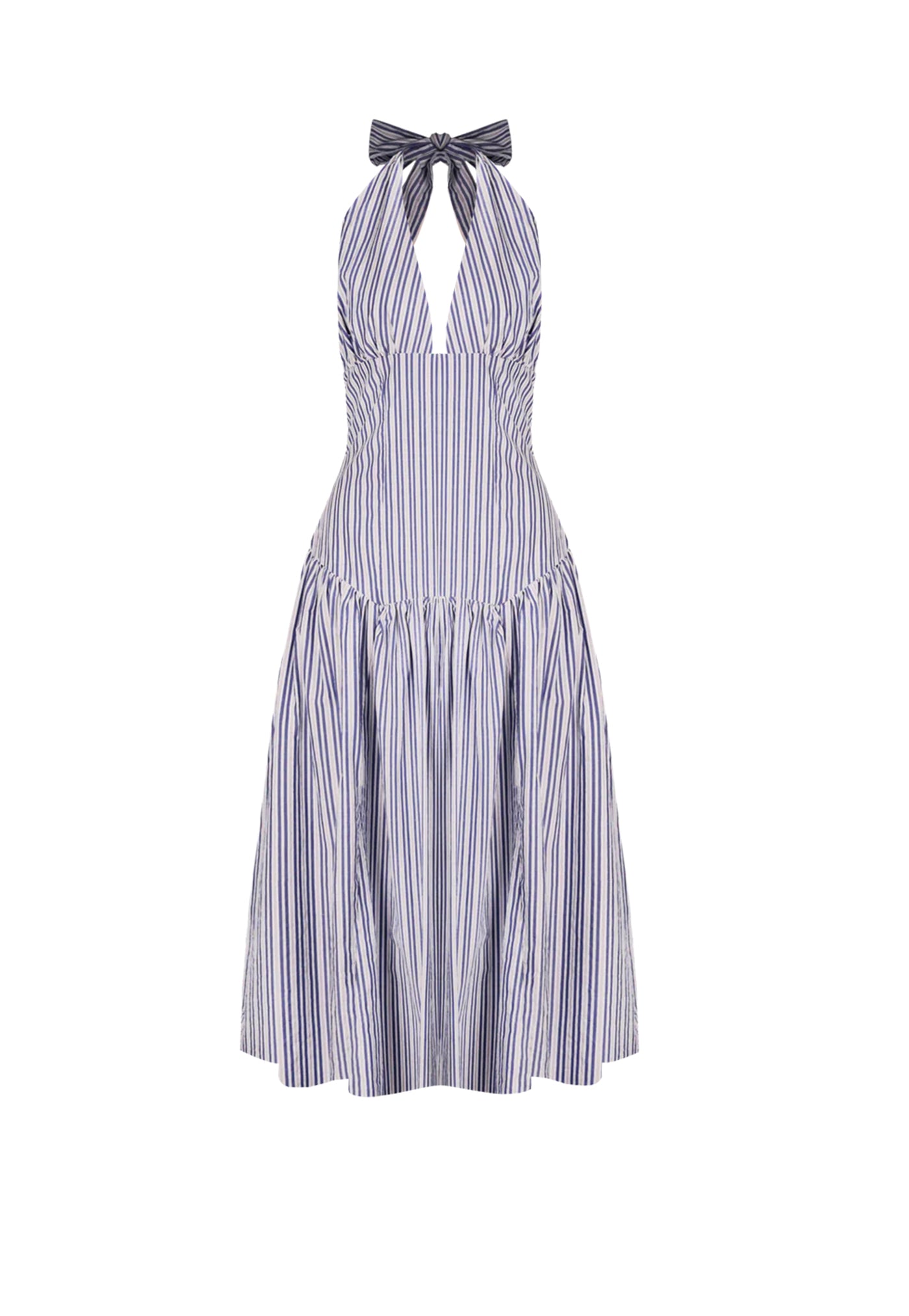 Relaxe Halter Dress - Navy Stripe