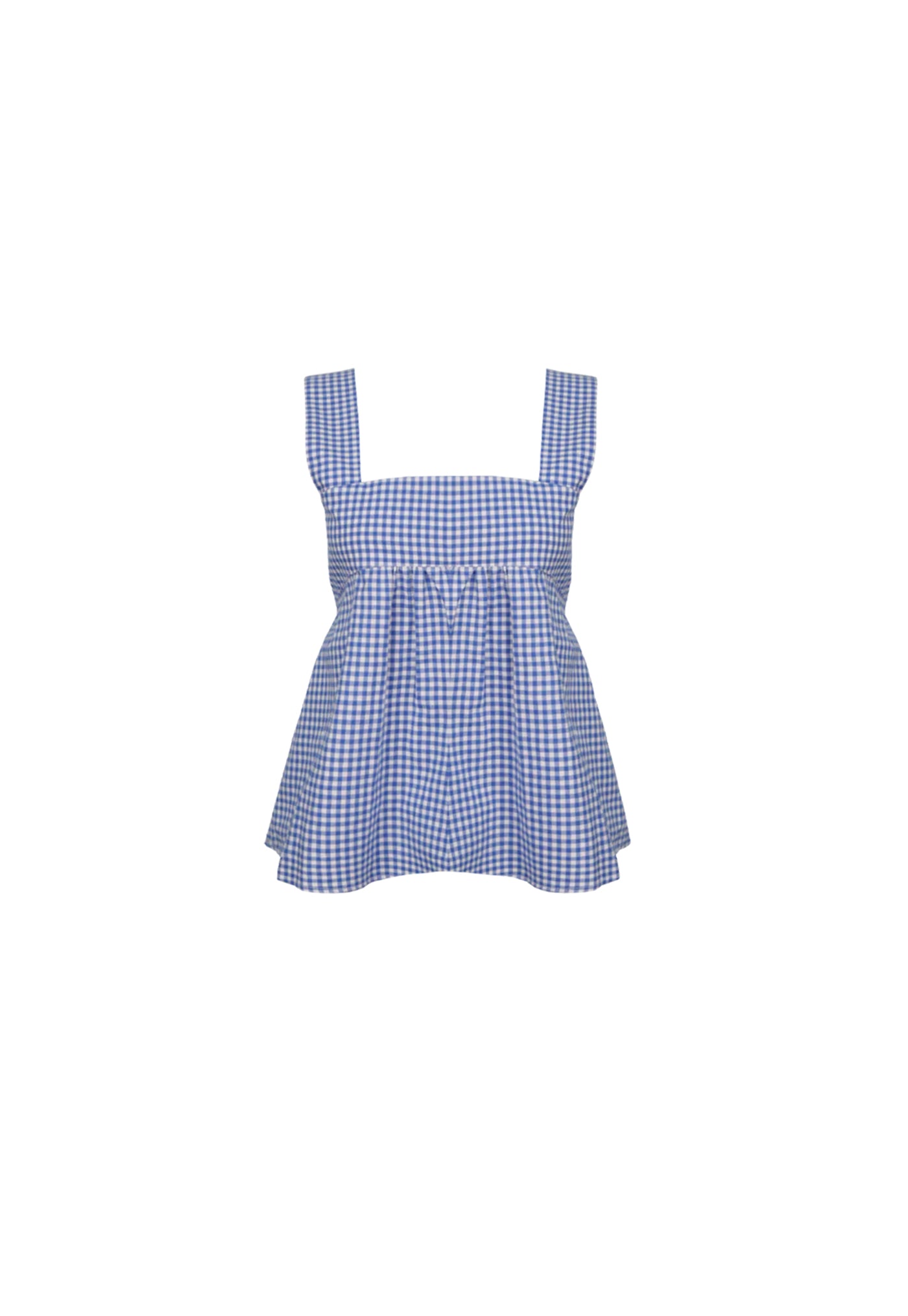 Margie Tie-Back Top - Cobalt Gingham