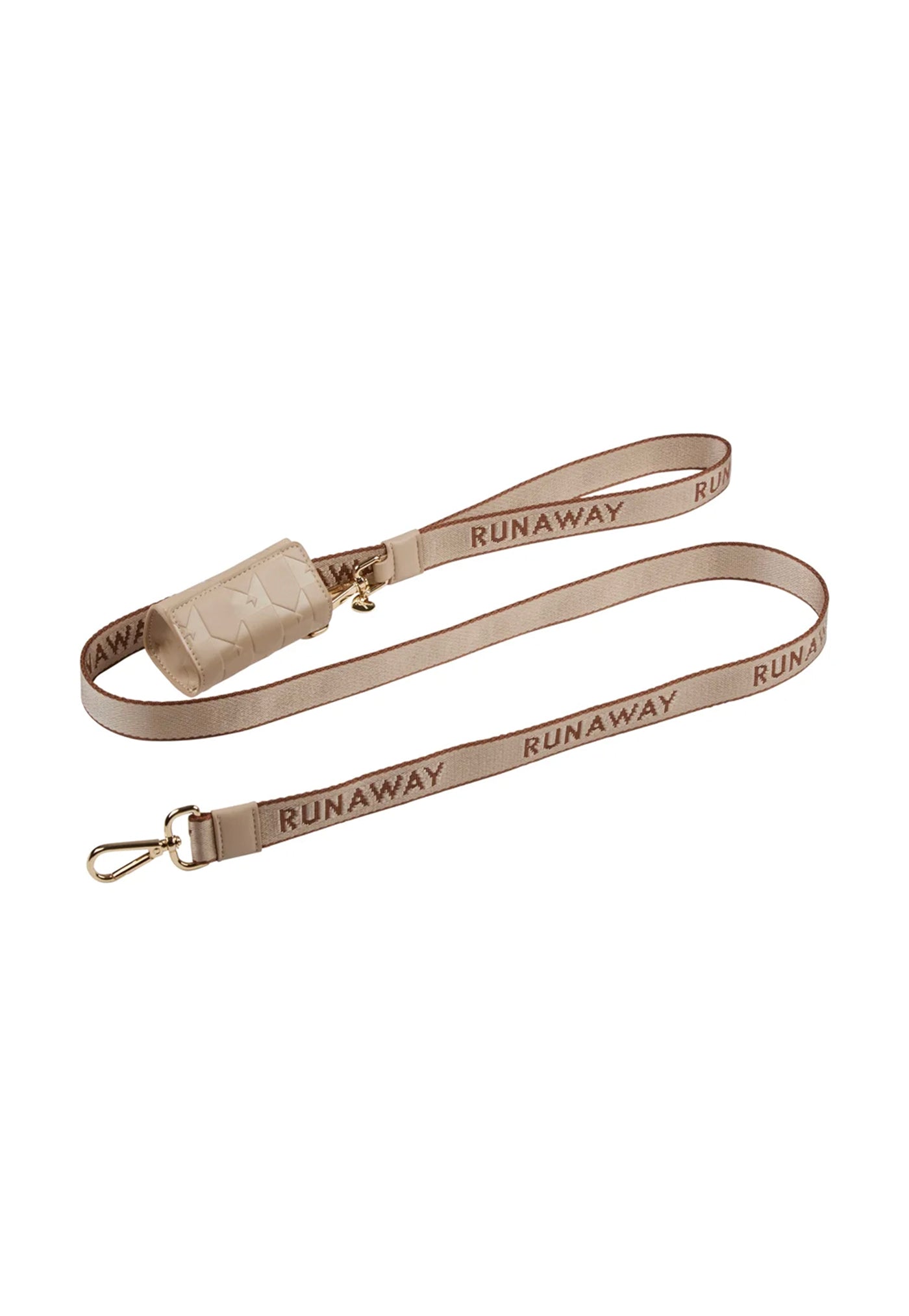 Runaway Woven Dog Leash & Bag Holder - Macadamia/Chestnut