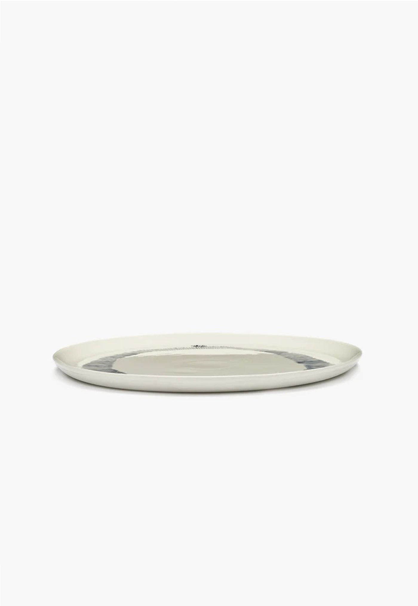 Feast Serving Plate White Swirl - Stripes Blue sold by Angel Divine