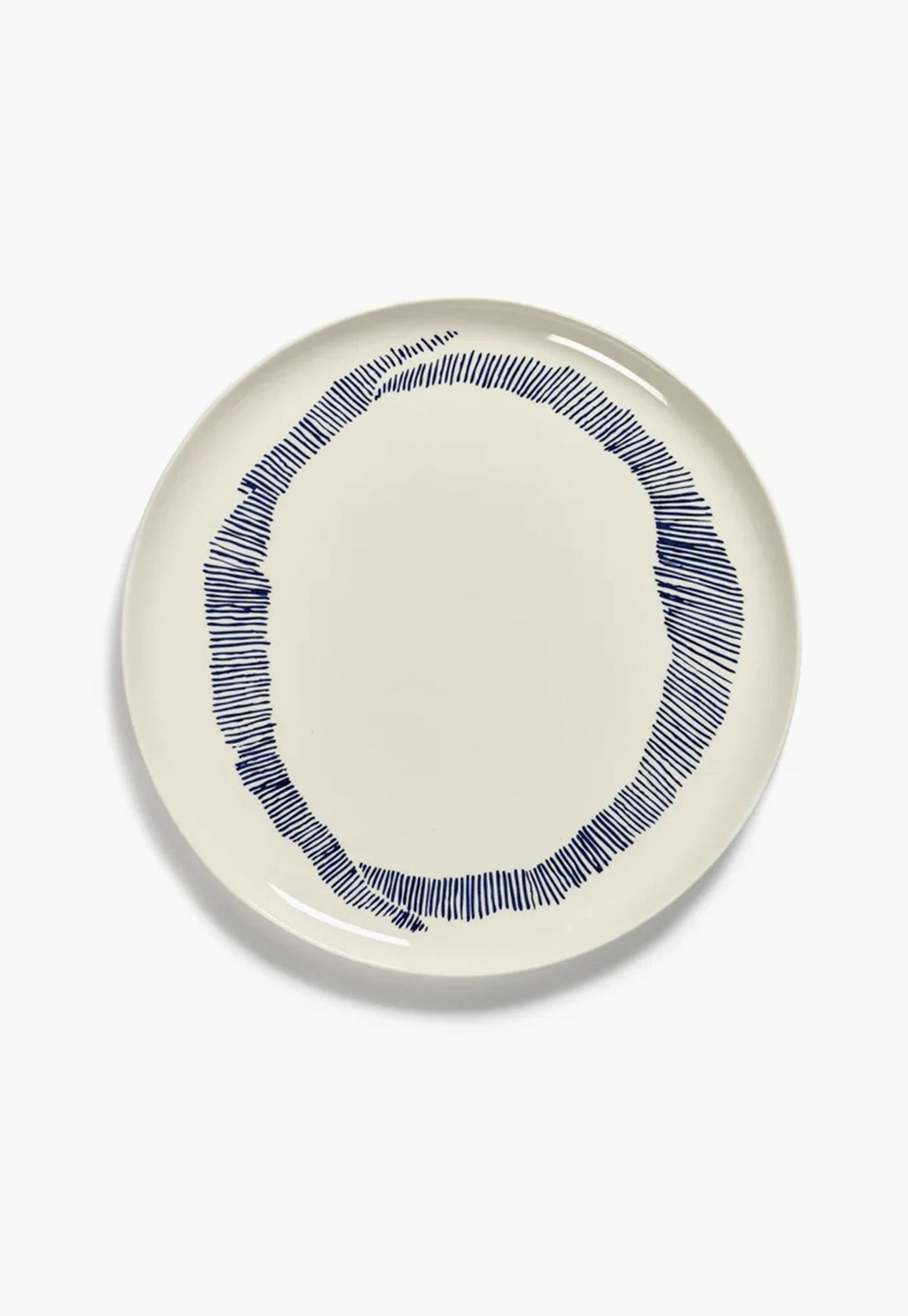 Feast Serving Plate White Swirl - Stripes Blue sold by Angel Divine