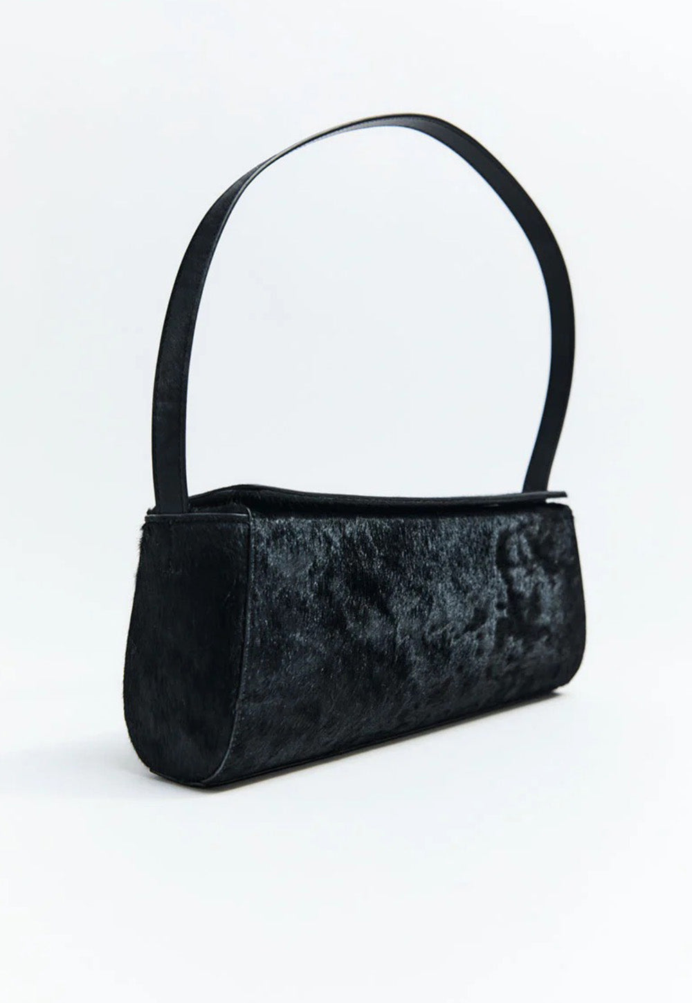 Pony Hair Baguette Bag - Black