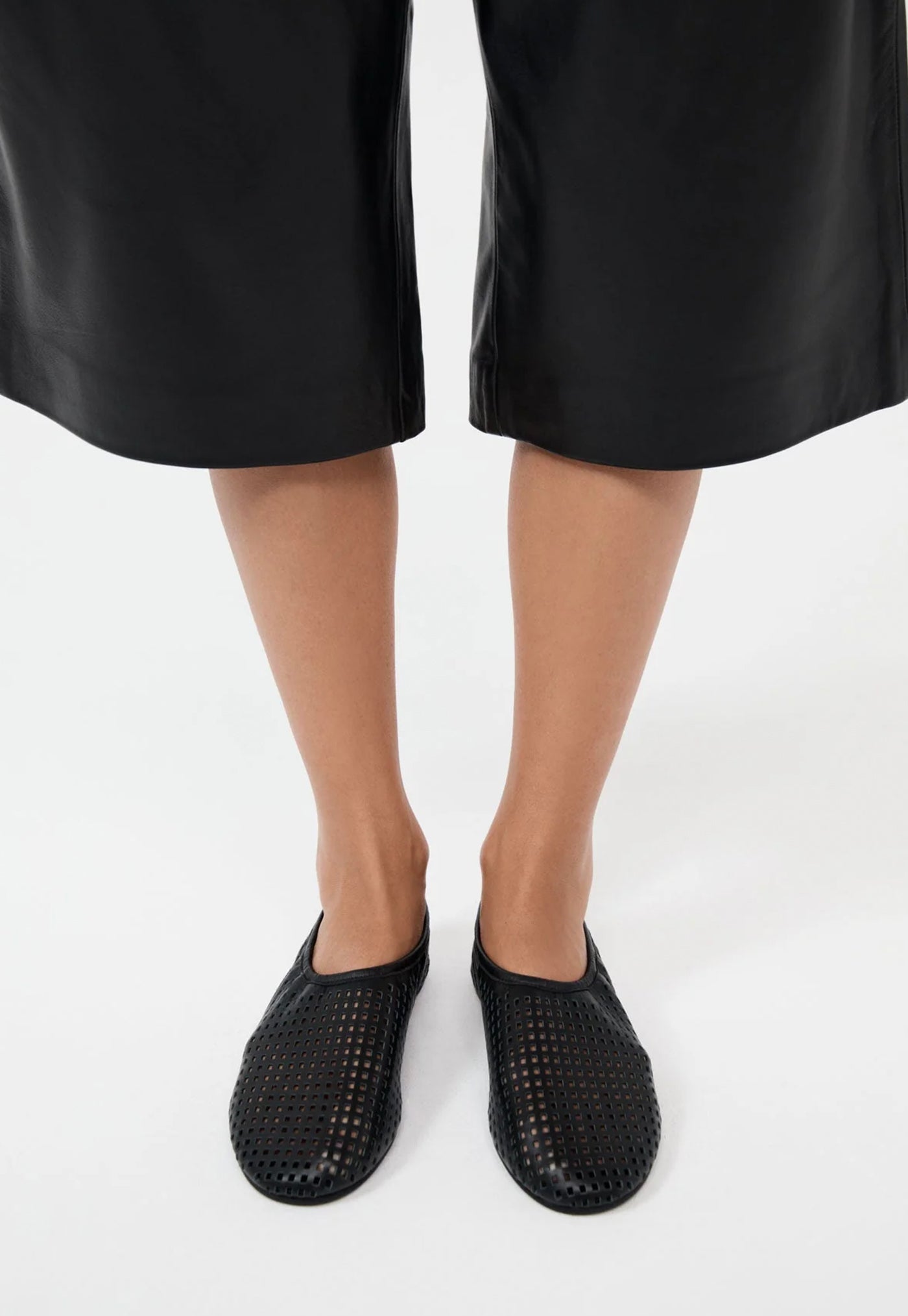 Perforated Ballet Flat - Black sold by Angel Divine