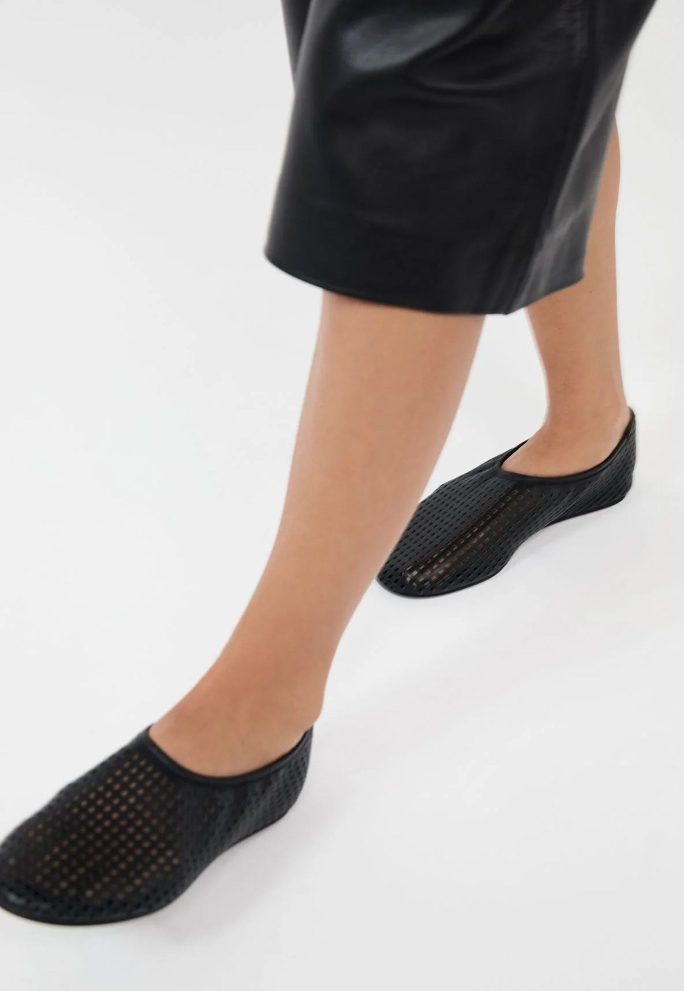 Perforated Ballet Flat - Black sold by Angel Divine