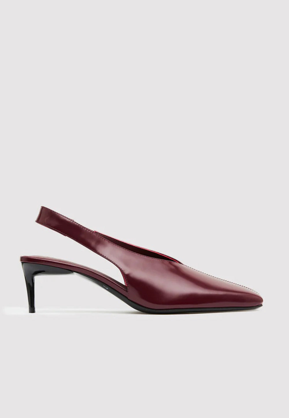 Square Toe Sling Back Heel - Plum