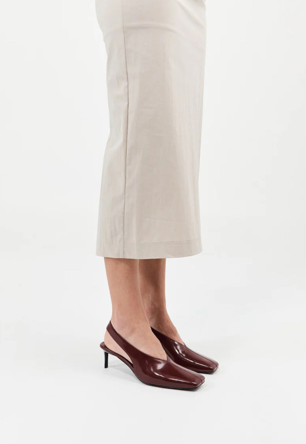 Square Toe Sling Back Heel - Plum