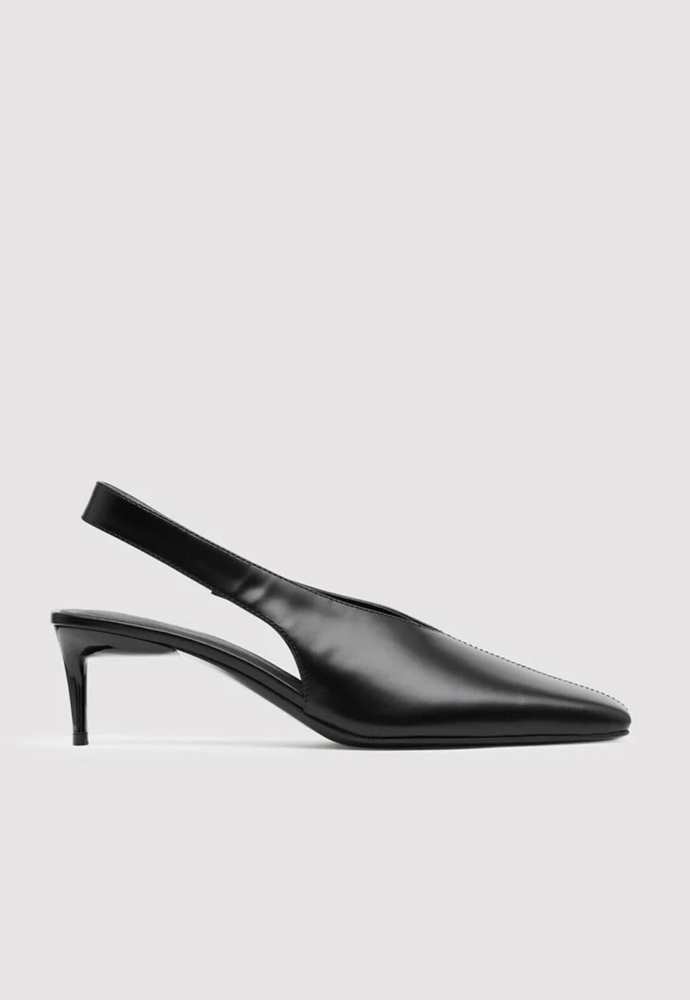 Square Toe Sling Back Heel - Black