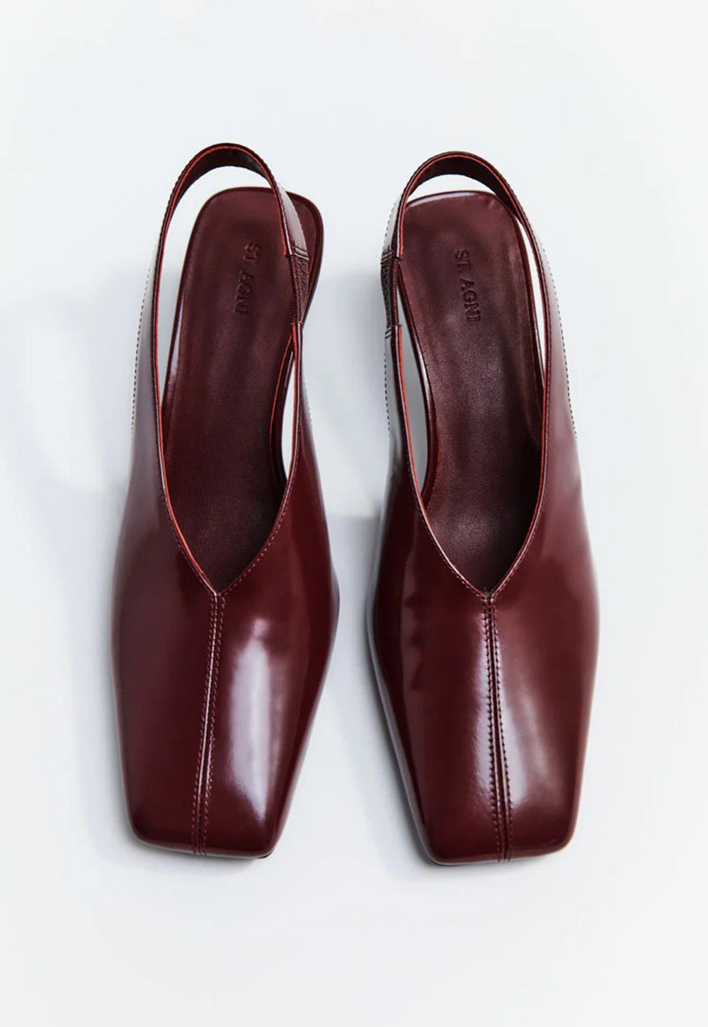 Square Toe Sling Back Heel - Plum