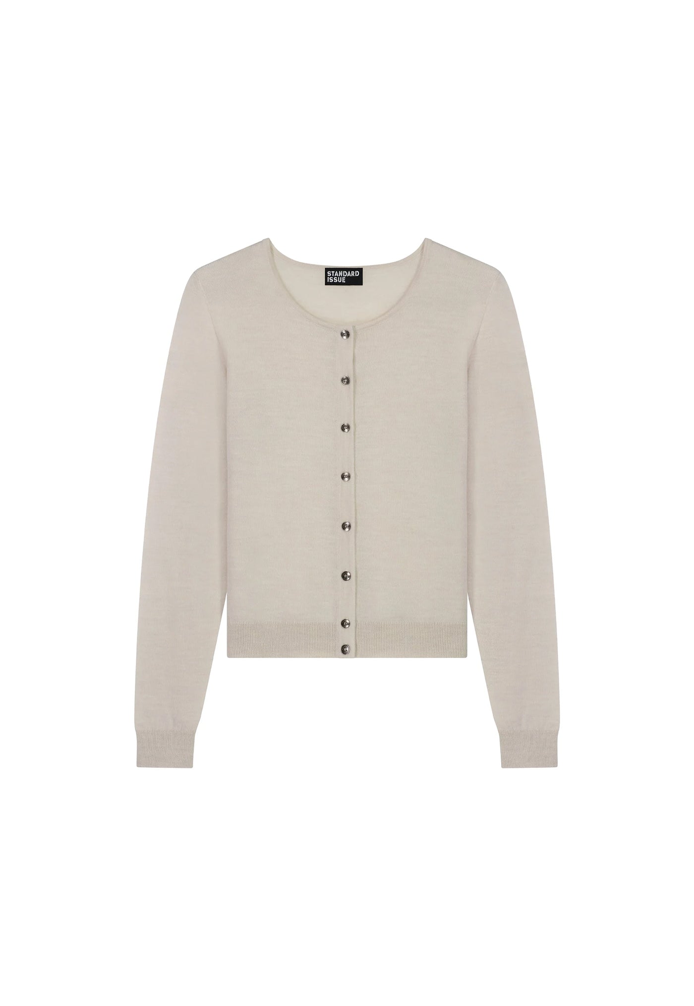 Merino Crop Crew Cardi - Alablaster