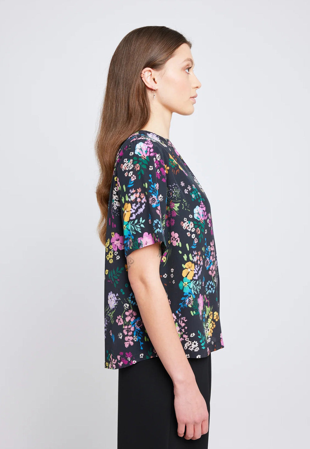 Maverick Tee - Black Floral