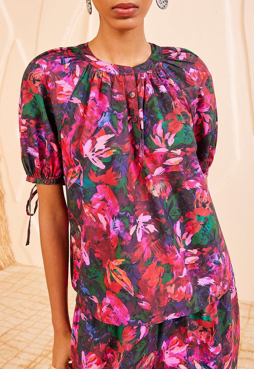 Vienne Blouse - Hibiscus