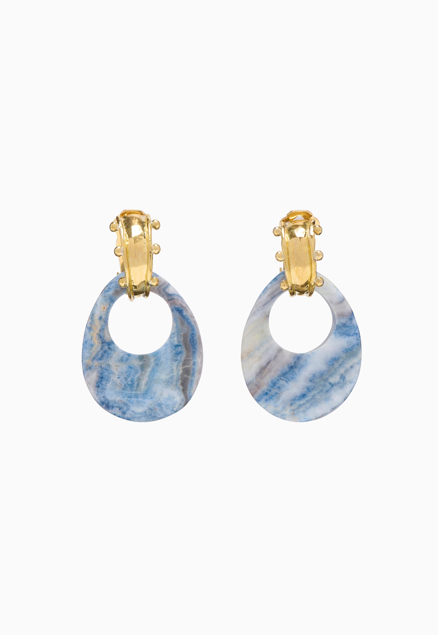 Nalani Geo Stone Earring - Blue Jasper