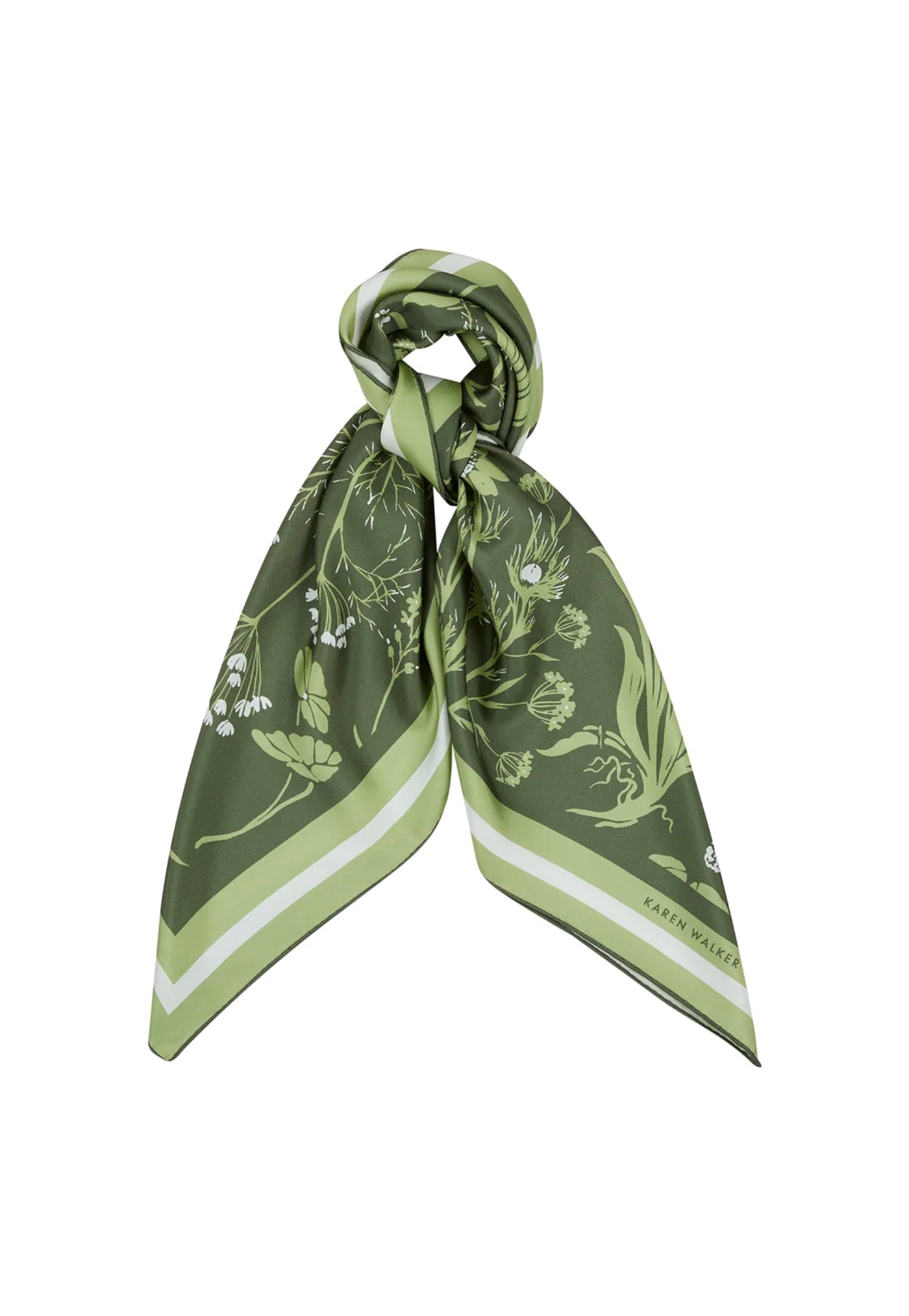 Wildflowers Classic Silk Scarf - Green Multi