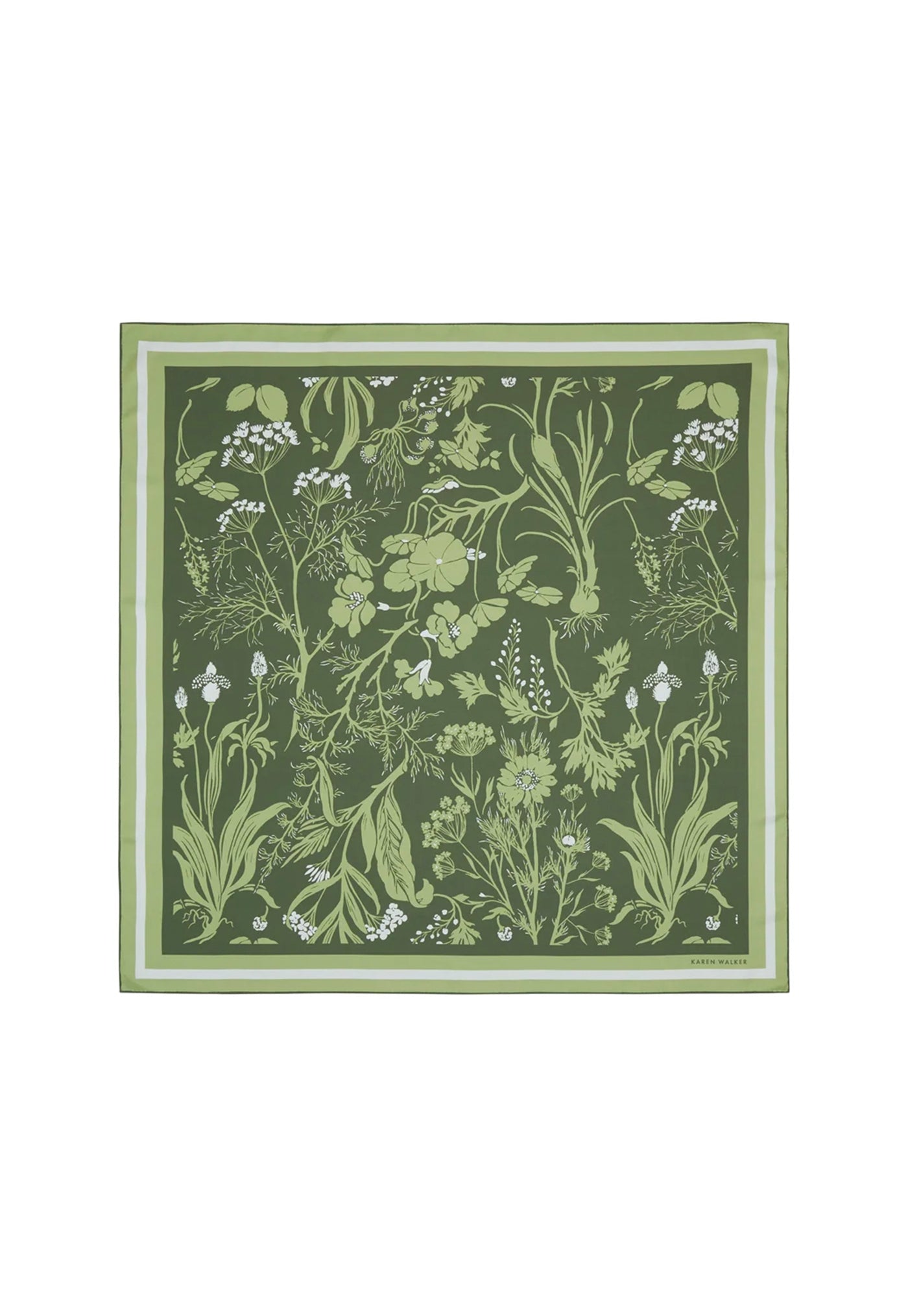 Wildflowers Classic Silk Scarf - Green Multi