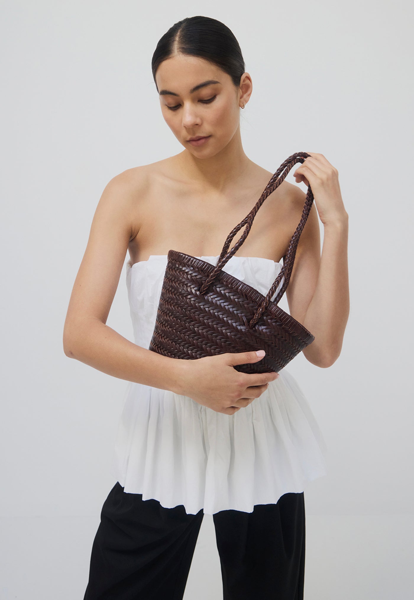 Woven Bucket Bag - Brown sold by Angel Divine