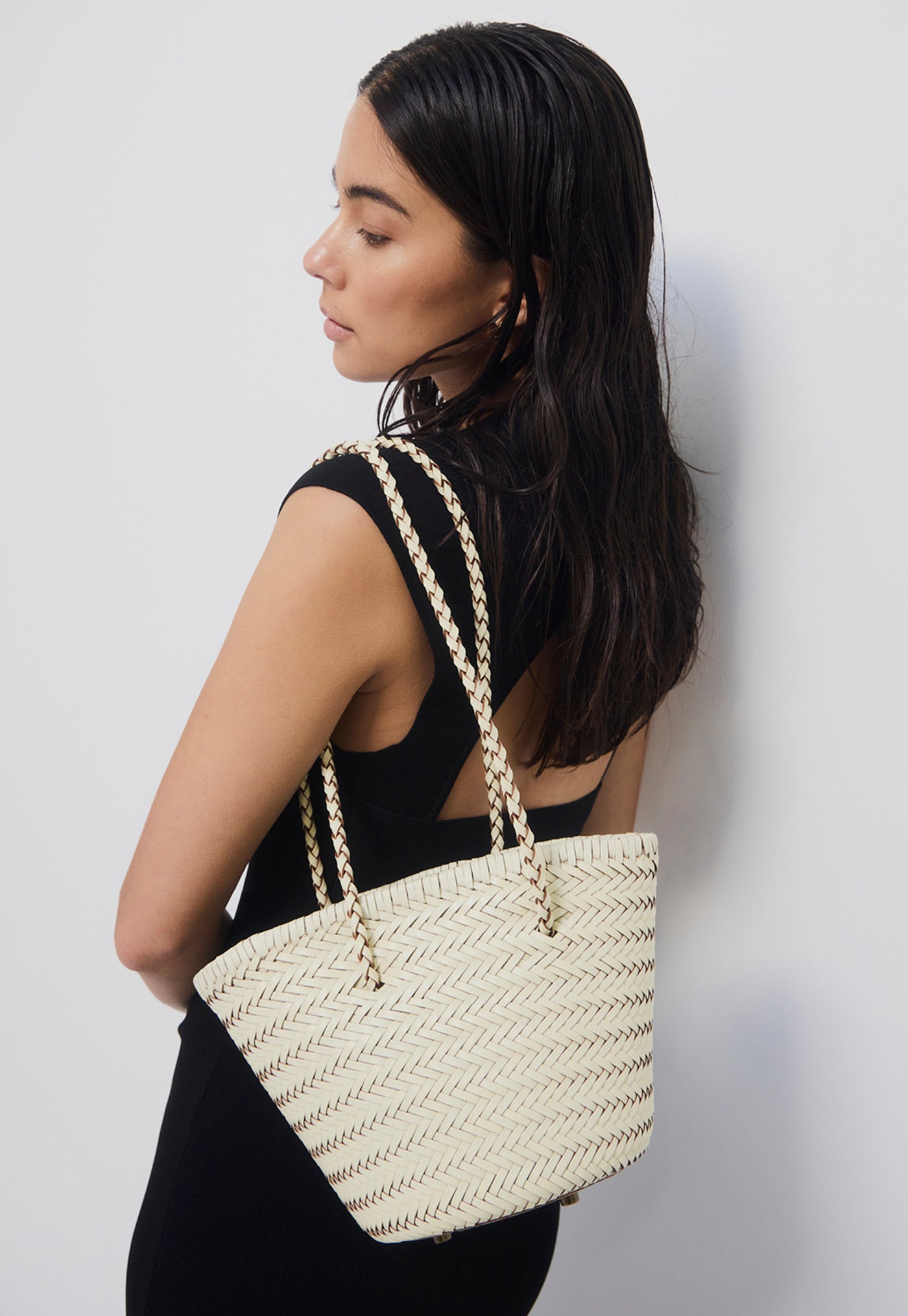 Woven Bucket Bag - Cream sold by Angel Divine