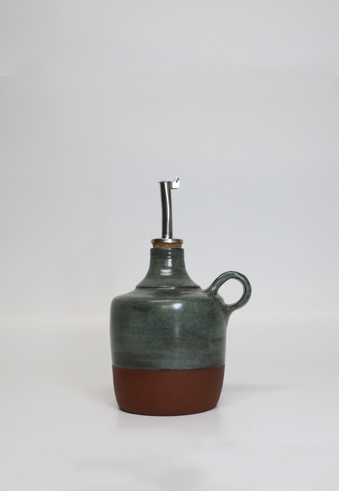 Oil Bottle 300ml w Handle - Forest Green/Terracotta sold by Angel Divine