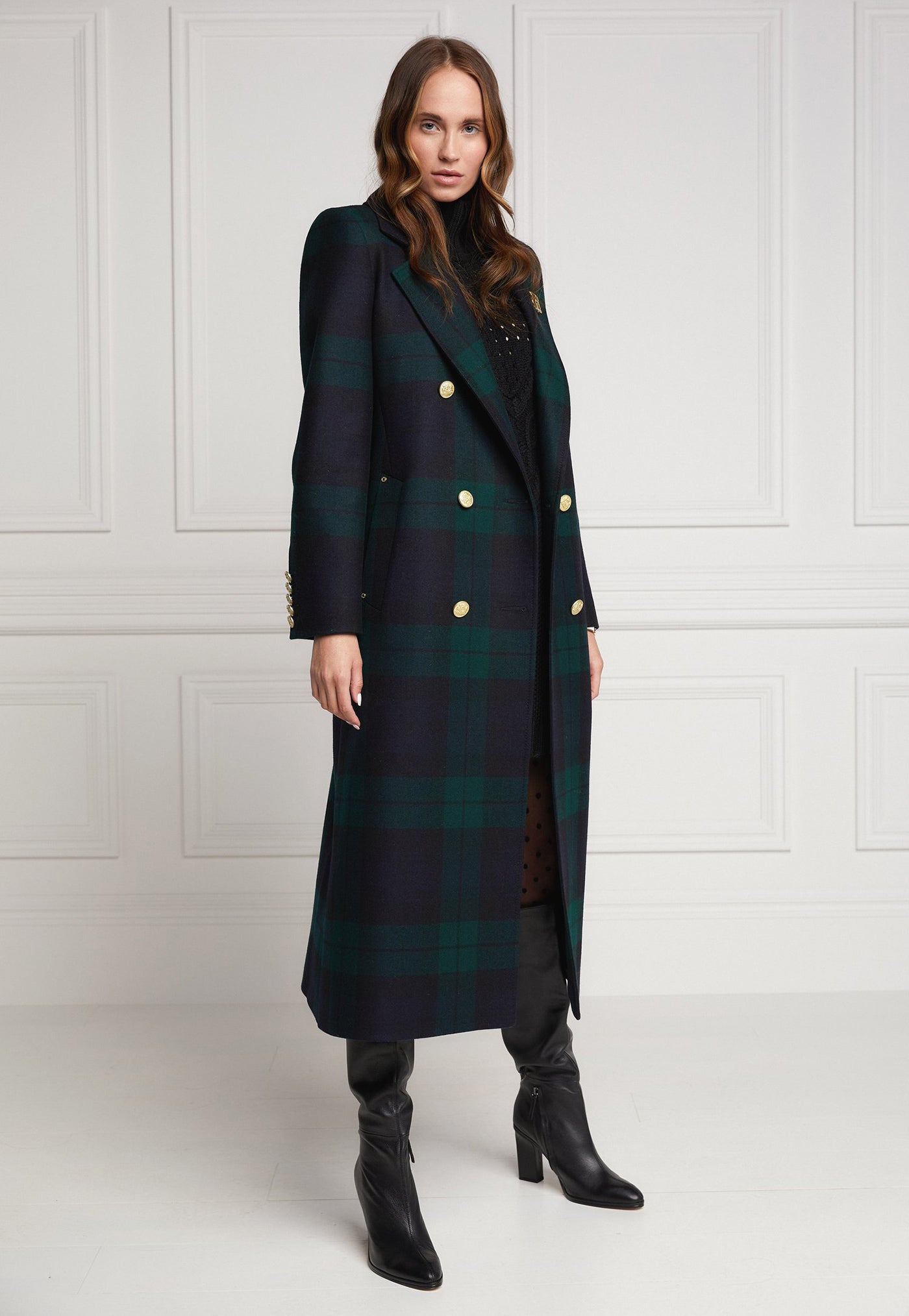 Burberry black shop watch plaid coat